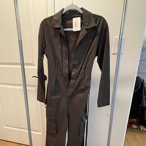 Forrest Green jumpsuit with cinched waist belt size S